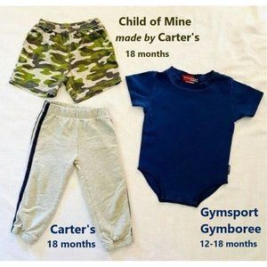 Carter's Gymboree 3 piece Casual Outfit Toddler sz 18 mo Shorts Sweatpants Shirt